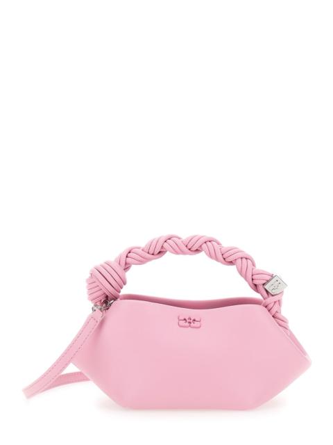 GANNI Ganni Women 'Bou' Pink Mini Handbag With Butterfly Plaque On The Front And Adjustable And Removable 