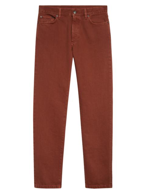 ZEGNA City Fit Nonstretch Denim Jeans in Dark Red Solid at Nordstrom