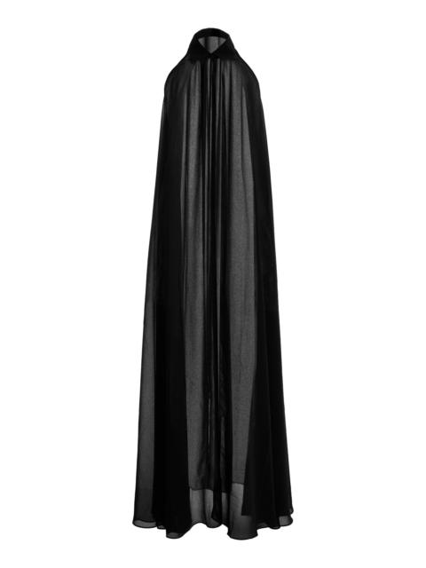 The Frankie Shop Sukie Sheer Halter Dress black