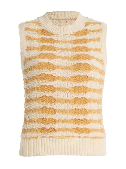 ULLA JOHNSON Patrizia Striped Knit Top white