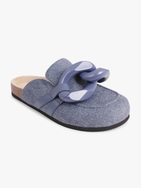 JW Anderson CHAIN MULE SLIP ON LOAFER | DENIM PRINT