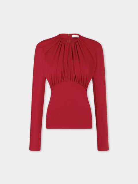 rabanne JERSEY TOP WITH RUCHED DETAILS