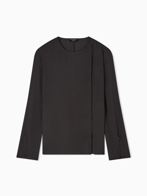 EMPORIO ARMANI ICON BLOUSE IN SILK DOUBLE GEORGETTE