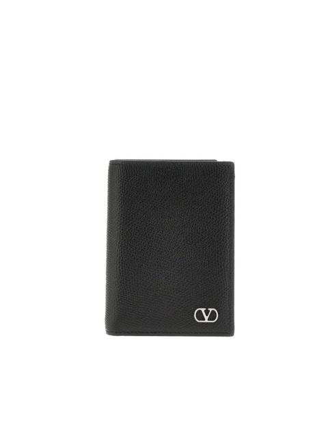 Valentino GRAINED LEATHER VERTICAL BI-FOLD WALLET