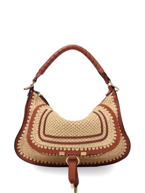 Chloé Small Marcie Bag in Raffia Effect/Leather