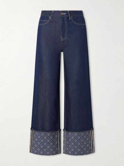 TORY BURCH Printed High-rise Straight-leg Jeans