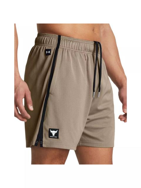 Under Armour Men's Project Rock Payoff Mesh Shorts - Taupe
