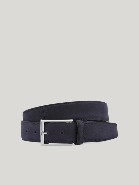 Canali BLUE SUEDE CALFSKIN BELT