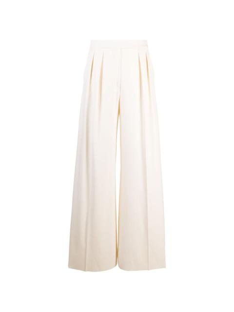 high-waist wide-leg pleated trousers