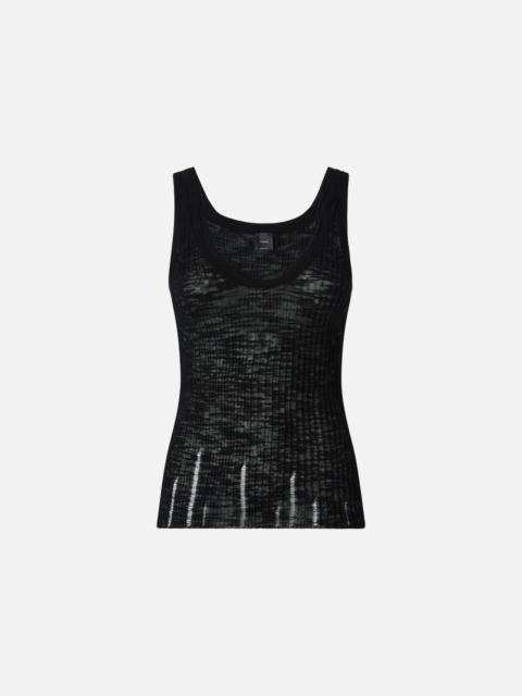 PINKO RIBBED VEST TOP WITH LOGO