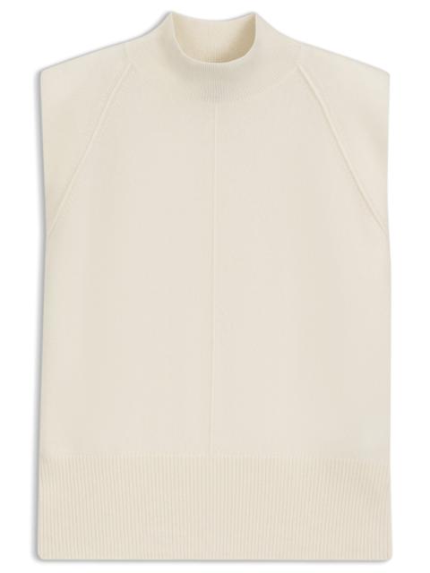 BOSS SLEEVELESS KNITTED TOP IN CASHMERE WITH SHOULDER PATCHES