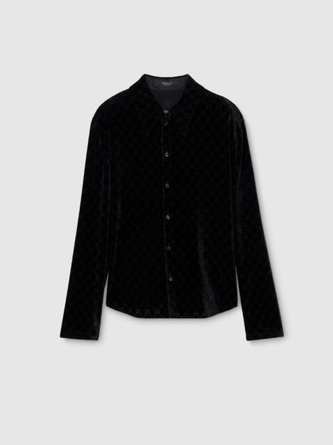 GUCCI GG stretch devoré velvet shirt