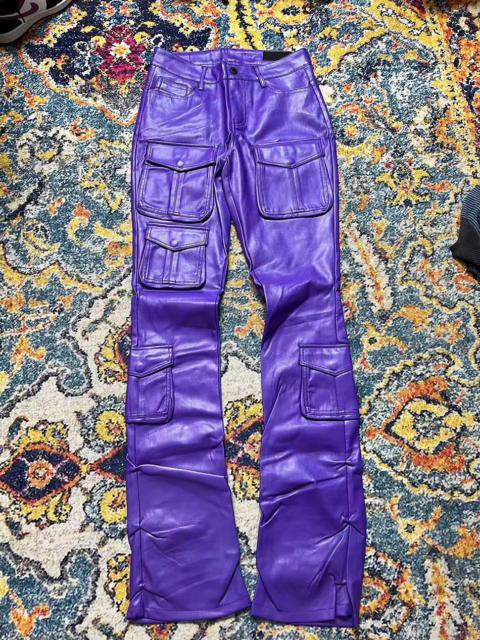 Pu Leather Cargo Pants