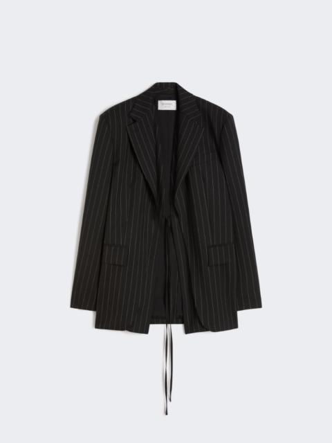 Sportmax Pinstripe gabardine tailored blazer - black
