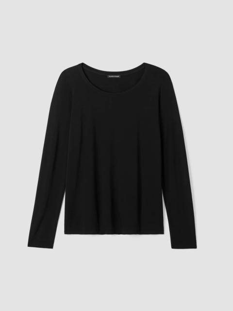 EILEEN FISHER Stretch Silk Jersey Scoop Neck Top
