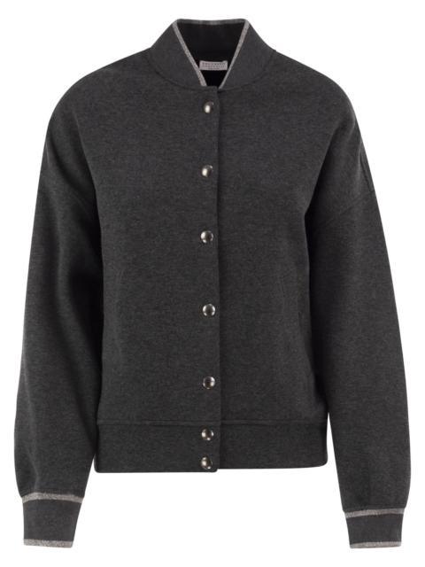 Brunello Cucinelli Brunello Cucinelli Women Technical Jersey Bomber With Luminous Knit Trims