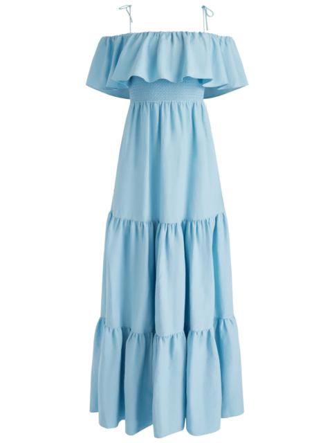 Alice + Olivia KIA OFF THE SHOULDER TIERED MAXI DRESS