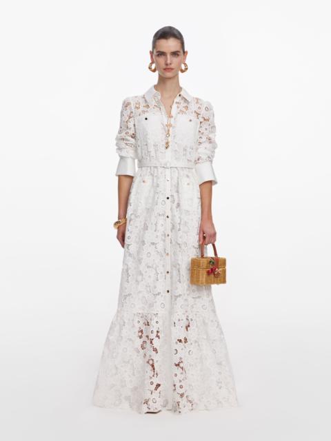self-portrait White Lace Collared Maxi Dress