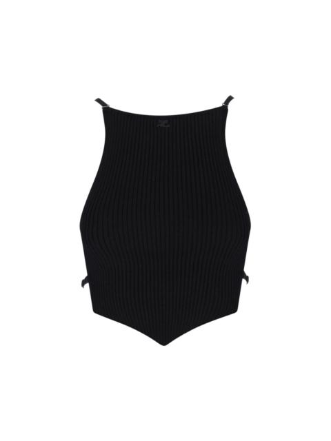 courrèges LOGO CROP TOP