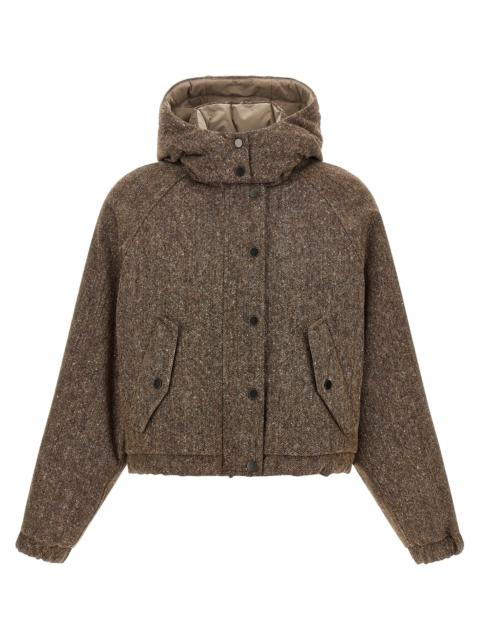 Brunello Cucinelli Brunello Cucinelli Women Donegal Tweed Down Jacket