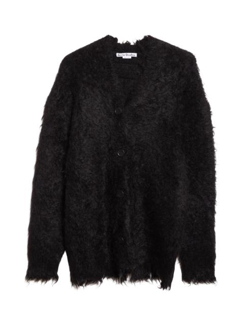 Acne Studios Acne Studios Kaul Hairy Wool & Mohair V-Neck Cardigan in Black at Nordstrom