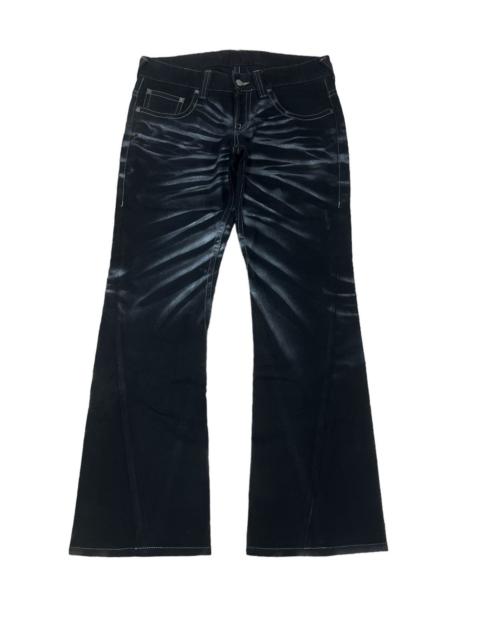 Other Designers If Six Was Nine - FLARED🔥TORNADO MART BLACK DENIM DISTRESSED DENIM PANT