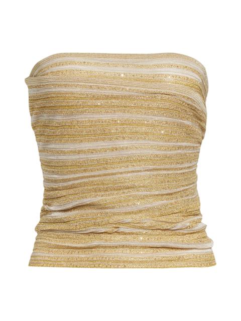 Missoni Missoni Ruched Metallic Tube Top in Gold Tones at Nordstrom