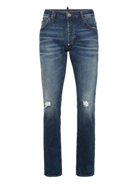 PHILIPP PLEIN distressed straight-cut jeans