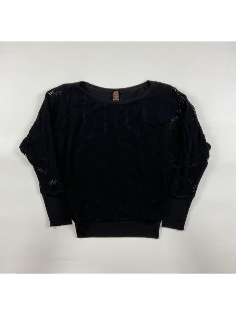 Jean Paul Gaultier Jean Paul Gaultier Nylon Trim See Through Sleeve Top