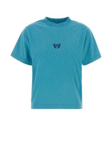 BALENCIAGA Balenciaga Women Turquoise Cotton T-Shirt