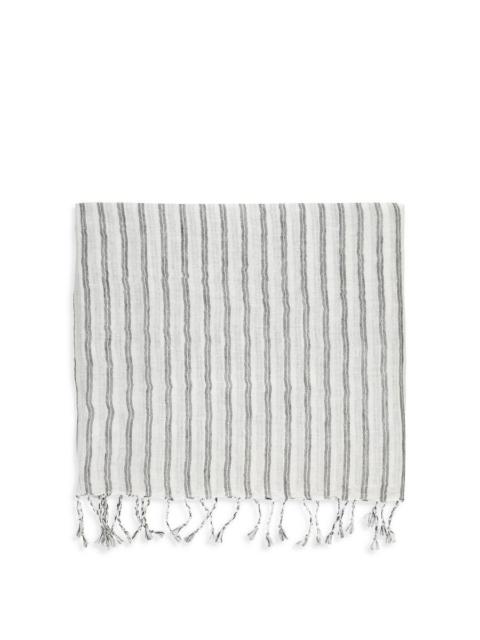 Brunello Cucinelli Brunello Cucinelli Women'S White Striped Linen Scarf