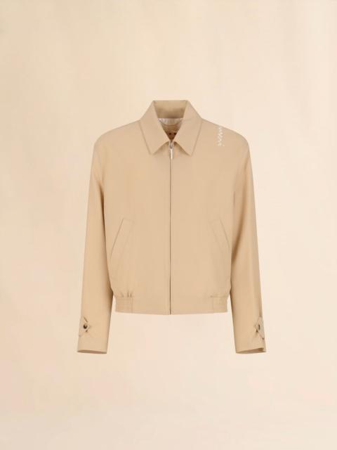 Marni CREAM LIGHT WOOL JACKET WITH COLLAR