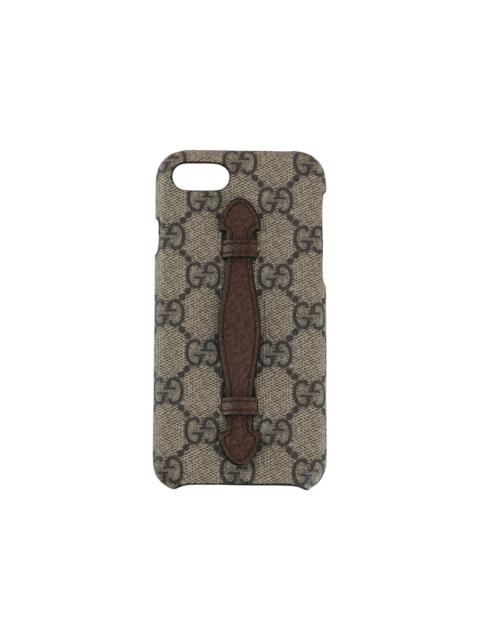 GUCCI Gucci GG Supreme Selleria iPhone 8 Case Beige