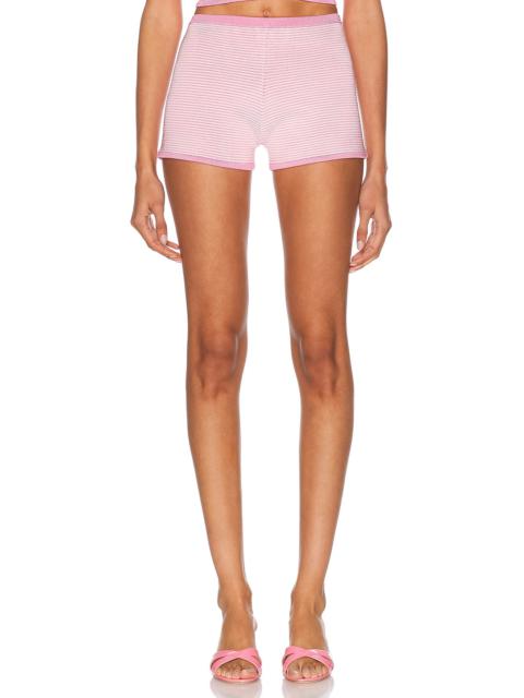 CALLE DEL MAR Micro Stripe Lycra Mini Short