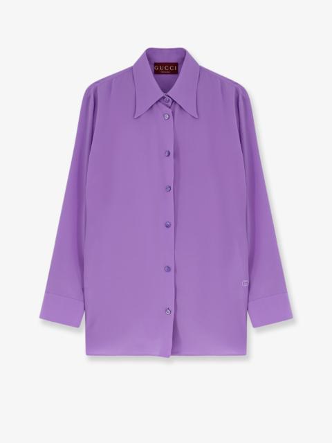 GUCCI Gucci Women Silk Shirt With Gg Embroidery