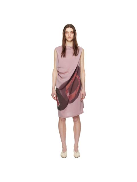 ISSEY MIYAKE Purple Graphic Midi Dress