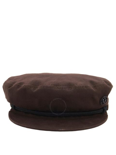 Maison Michel Ladies Bitter Chocolate New Abby Paperboy Hat
