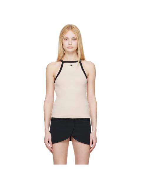 courrèges Off-White & Black Buckle Tank Top