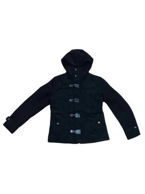 Other Designers IN THE ATTIC PUNK BONDAGE HOODED WOOL PARKA JACKET