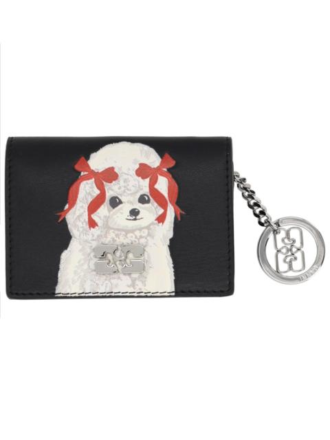 GANNI LEATHER FLAP PUDDLE CARD HOLDER