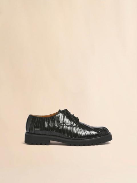 Marni BLACK LEATHER STRIP DERBY SHOE