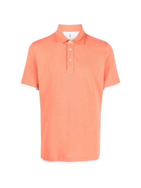 Brunello Cucinelli layered cotton polo shirt