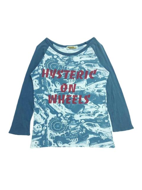 Hysteric Glamour Rare! Vtg Hysteric Glamour "Hysteric On Wheels" Aop Raglan