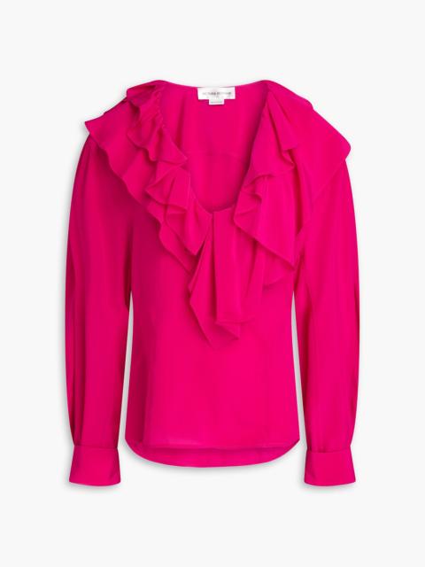 Victoria Beckham Ruffled silk-crepe blouse