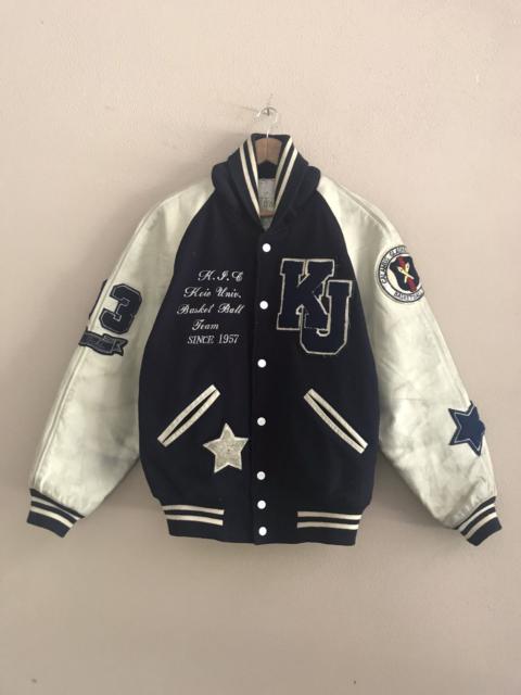 Other Designers Vintage - Basket Ball Team wool varsity leather sleeve jacket