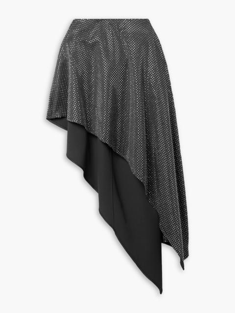 Stella McCartney Asymmetric crystal-embellished crepe skirt