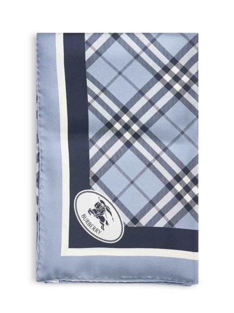 Burberry Burberry Women Bank Blue Check Silk Twill Scarf