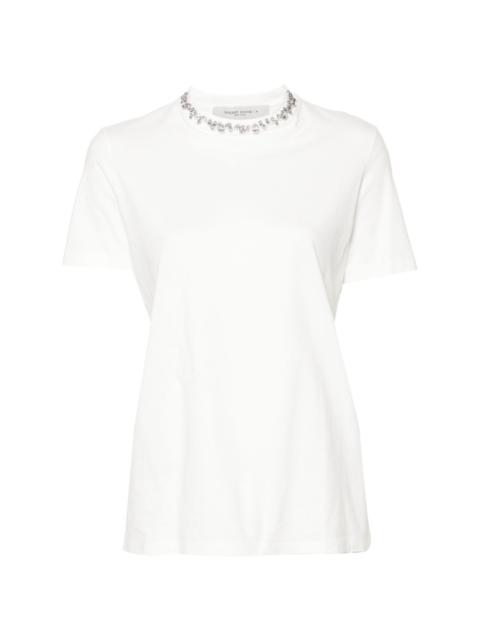 rhinestone-embellished cotton T-shirt