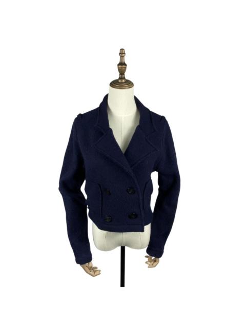 Diesel Diesel Cropped Wool Jacket Navy Blue Double Breasted