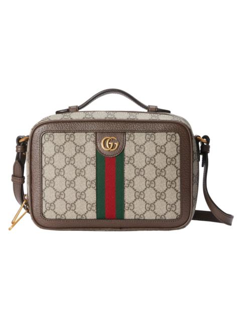 GUCCI GUCCI Ophidia Small $1850 Beige And Ebony GG Canvas With Web